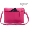 image:imageLeather Crossbody Bags for Women Small Soft Genuine Pebbled Sling Shoulder Handbag Crossover Purse with Full Adjustable Strap Cognac NappaHot Pink Nappa
