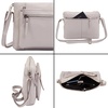 image:imageLeather Crossbody Bags for Women Small Soft Genuine Pebbled Sling Shoulder Handbag Crossover Purse with Full Adjustable Strap Cognac NappaIce Grey Nappa