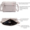 image:imageLeather Crossbody Bags for Women Small Soft Genuine Pebbled Sling Shoulder Handbag Crossover Purse with Full Adjustable Strap Cognac NappaIce Grey Nappa