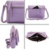 image:imageLeather Crossbody Bags for Women Small Soft Genuine Pebbled Sling Shoulder Handbag Crossover Purse with Full Adjustable Strap Cognac NappaLavender Nappa