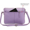 image:imageLeather Crossbody Bags for Women Small Soft Genuine Pebbled Sling Shoulder Handbag Crossover Purse with Full Adjustable Strap Cognac NappaLavender Nappa