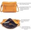 image:imageLeather Crossbody Bags for Women Small Soft Genuine Pebbled Sling Shoulder Handbag Crossover Purse with Full Adjustable Strap Cognac NappaMustard Nappa