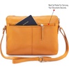 image:imageLeather Crossbody Bags for Women Small Soft Genuine Pebbled Sling Shoulder Handbag Crossover Purse with Full Adjustable Strap Cognac NappaMustard Nappa