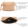 image:imageLeather Crossbody Bags for Women Small Soft Genuine Pebbled Sling Shoulder Handbag Crossover Purse with Full Adjustable Strap Cognac NappaNude Nappa