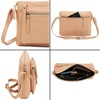 image:imageLeather Crossbody Bags for Women Small Soft Genuine Pebbled Sling Shoulder Handbag Crossover Purse with Full Adjustable Strap Cognac NappaNude Nappa