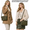 image:imageLeather Crossbody Bags for Women Small Soft Genuine Pebbled Sling Shoulder Handbag Crossover Purse with Full Adjustable Strap Cognac NappaOlive Nappa
