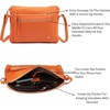 image:imageLeather Crossbody Bags for Women Small Soft Genuine Pebbled Sling Shoulder Handbag Crossover Purse with Full Adjustable Strap Cognac NappaOrange Nappa