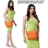 image:imageLeather Crossbody Bags for Women Small Soft Genuine Pebbled Sling Shoulder Handbag Crossover Purse with Full Adjustable Strap Cognac NappaOrange Nappa