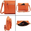 image:imageLeather Crossbody Bags for Women Small Soft Genuine Pebbled Sling Shoulder Handbag Crossover Purse with Full Adjustable Strap Cognac NappaOrange Nappa