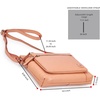 image:imageLeather Crossbody Bags for Women Small Soft Genuine Pebbled Sling Shoulder Handbag Crossover Purse with Full Adjustable Strap Cognac NappaPeach Nappa