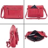 image:imageLeather Crossbody Bags for Women Small Soft Genuine Pebbled Sling Shoulder Handbag Crossover Purse with Full Adjustable Strap Cognac NappaRed Nappa