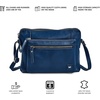 image:imageLeather Crossbody Bags for Women Small Soft Genuine Pebbled Sling Shoulder Handbag Crossover Purse with Full Adjustable Strap Cognac NappaSapphire Blue Nappa
