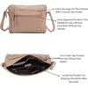 image:imageLeather Crossbody Bags for Women Small Soft Genuine Pebbled Sling Shoulder Handbag Crossover Purse with Full Adjustable Strap Cognac NappaTaupe Nappa