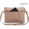 image:imageLeather Crossbody Bags for Women Small Soft Genuine Pebbled Sling Shoulder Handbag Crossover Purse with Full Adjustable Strap Cognac NappaTaupe Nappa