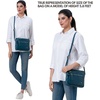 image:imageLeather Crossbody Bags for Women Small Soft Genuine Pebbled Sling Shoulder Handbag Crossover Purse with Full Adjustable Strap Cognac NappaTeal Nappa