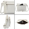 image:imageLeather Crossbody Bags for Women Small Soft Genuine Pebbled Sling Shoulder Handbag Crossover Purse with Full Adjustable Strap Cognac NappaWhite Nappa