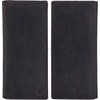 image:imageLong Wallet for Men Women Leather Slim Bifold RFID Blocking Card HolderBlack Crazy Horse