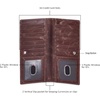 image:imageLong Wallet for Men Women Leather Slim Bifold RFID Blocking Card HolderCoffee Wax Pull Up