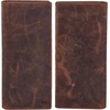 image:imageLong Wallet for Men Women Leather Slim Bifold RFID Blocking Card HolderCognac Crazy Horse