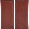 image:imageLong Wallet for Men Women Leather Slim Bifold RFID Blocking Card HolderCognac Fine Grained