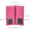 image:imageLong Wallet for Men Women Leather Slim Bifold RFID Blocking Card HolderHot Pink Fine Grained