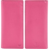 image:imageLong Wallet for Men Women Leather Slim Bifold RFID Blocking Card HolderHot Pink Fine Grained