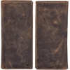 image:imageLong Wallet for Men Women Leather Slim Bifold RFID Blocking Card HolderMoss Green Crazy Horse