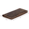 image:imageLong Wallet for Men Women Leather Slim Bifold RFID Blocking Card HolderMoss Green Crazy Horse