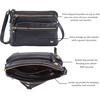 image:imageSmall Leather Crossbody Bag for Women Adjustable Sling Purse Multi PocketBlack Nappa