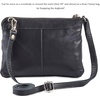 image:imageSmall Leather Crossbody Bag for Women Adjustable Sling Purse Multi PocketBlack Nappa