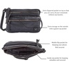 image:imageSmall Leather Crossbody Bag for Women Adjustable Sling Purse Multi PocketBlack Washed Vintage