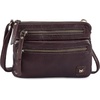 image:imageSmall Leather Crossbody Bag for Women Adjustable Sling Purse Multi PocketCoffee Multiwax