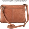 image:imageSmall Leather Crossbody Bag for Women Adjustable Sling Purse Multi PocketCognac Washed Vintage
