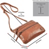 image:imageSmall Leather Crossbody Bag for Women Adjustable Sling Purse Multi PocketCognac Washed Vintage