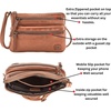 image:imageSmall Leather Crossbody Bag for Women Adjustable Sling Purse Multi PocketCognac Washed Vintage