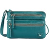 image:imageSmall Leather Crossbody Bag for Women Adjustable Sling Purse Multi PocketEmerald Green Nappa