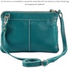 image:imageSmall Leather Crossbody Bag for Women Adjustable Sling Purse Multi PocketEmerald Green Nappa
