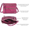 image:imageSmall Leather Crossbody Bag for Women Adjustable Sling Purse Multi PocketFuchsia Pink Nappa