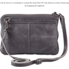 image:imageSmall Leather Crossbody Bag for Women Adjustable Sling Purse Multi PocketGrey Washed Vintage