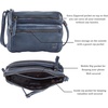 image:imageSmall Leather Crossbody Bag for Women Adjustable Sling Purse Multi PocketOcean Blue Washed Vintage