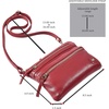 image:imageSmall Leather Crossbody Bag for Women Adjustable Sling Purse Multi PocketRed Nappa
