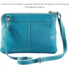 image:imageSmall Leather Crossbody Bag for Women Adjustable Sling Purse Multi PocketTurquoise Green Nappa