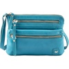 image:imageSmall Leather Crossbody Bag for Women Adjustable Sling Purse Multi PocketTurquoise Green Nappa