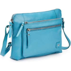image:imageLeather Crossbody Bags for Women Small Soft Genuine Pebbled Sling Shoulder Handbag Crossover Purse with Full Adjustable Strap Cognac NappaAir Blue Nappa