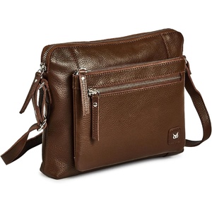 image:imageLeather Crossbody Bags for Women Small Soft Genuine Pebbled Sling Shoulder Handbag Crossover Purse with Full Adjustable Strap Cognac NappaChocolate Nappa