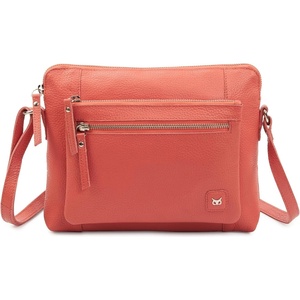 image:imageLeather Crossbody Bags for Women Small Soft Genuine Pebbled Sling Shoulder Handbag Crossover Purse with Full Adjustable Strap Cognac NappaCoral Nappa
