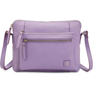 image:imageLeather Crossbody Bags for Women Small Soft Genuine Pebbled Sling Shoulder Handbag Crossover Purse with Full Adjustable Strap Cognac NappaLavender Nappa