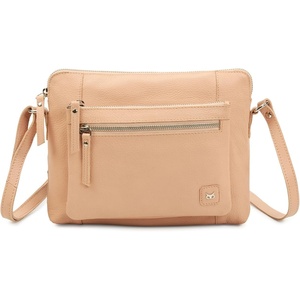 image:imageLeather Crossbody Bags for Women Small Soft Genuine Pebbled Sling Shoulder Handbag Crossover Purse with Full Adjustable Strap Cognac NappaNude Nappa
