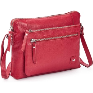 image:imageLeather Crossbody Bags for Women Small Soft Genuine Pebbled Sling Shoulder Handbag Crossover Purse with Full Adjustable Strap Cognac NappaRed Nappa