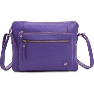 image:imageLeather Crossbody Bags for Women Small Soft Genuine Pebbled Sling Shoulder Handbag Crossover Purse with Full Adjustable Strap Cognac NappaViolet Nappa